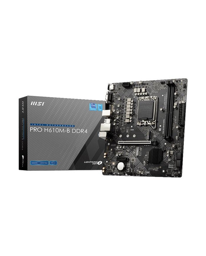 MSI PRO H610MG DDR4  Motherboard  micro ATX  LGA1700 Socket  H610