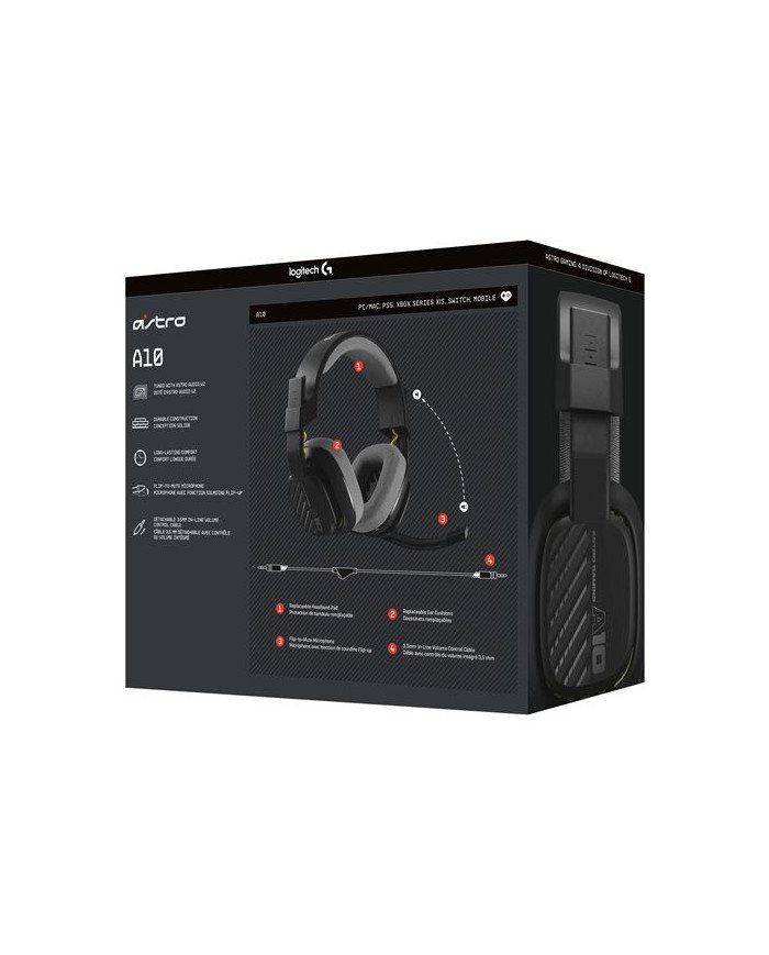 ASTRO Gaming A10 Gen 2  Headset  full size  wired  black