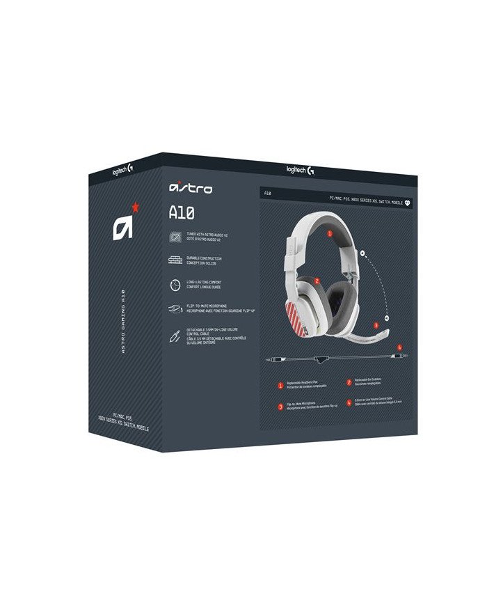 ASTRO Gaming A10 Gen 2  Headset  full size  wired  white