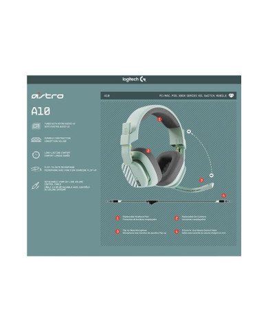 ASTRO Gaming A10 Gen 2  Headset  full size  wired  mint