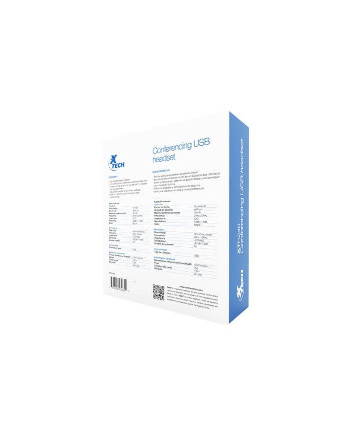 Xtech XTH240  Headset  onear  wired  USB  black