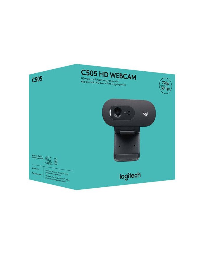 Logitech C505  Webcam  color  720p  fixed focal  audio  USB