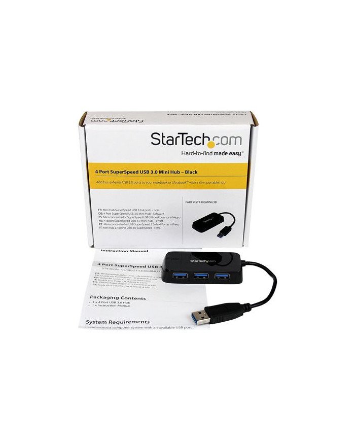 StarTechcom 4Port USB 30 SuperSpeed Hub  Portable Mini Multiport U