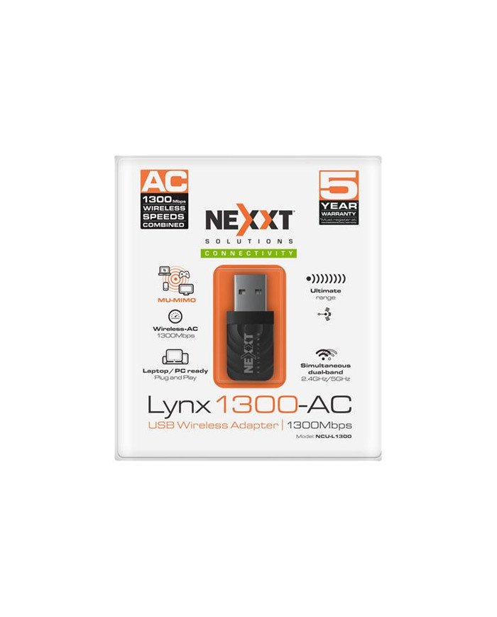 Nexxt Lynx1300AC  Network adapter  USB 30  80211ac  black