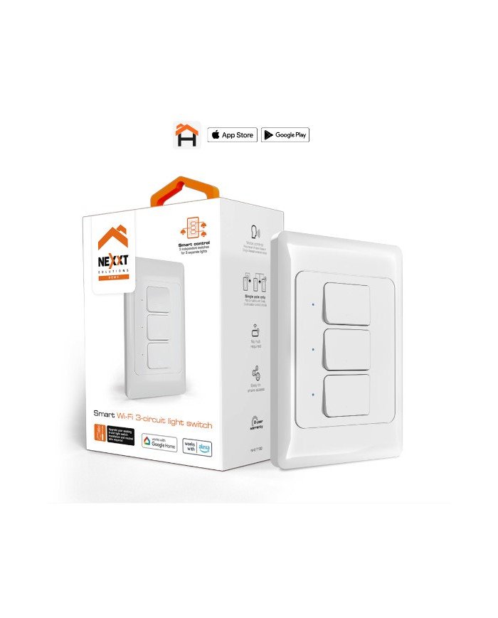 Nexxt Solutions Connectivity Interruptor de 3 circuitos inteligente con conexión Wi-Fi