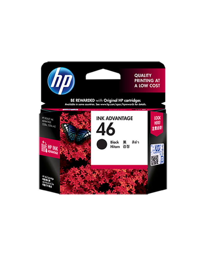 HP 46  Black  original  Ink Advantage  ink cartridge  for Deskjet
