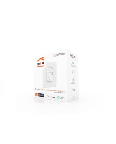 Nexxt Solutions Connectivity Tomacorriente de pared inteligente con puerto USB y conexión Wi-Fi