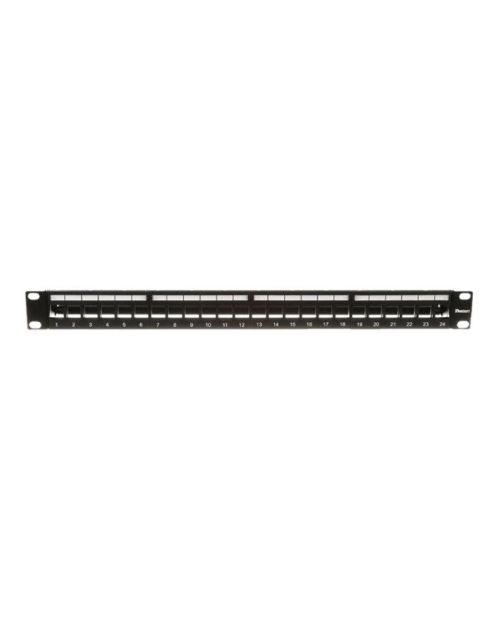 Panduit  Blank keystone patch panel  RJ45 X 24  black  1U  192