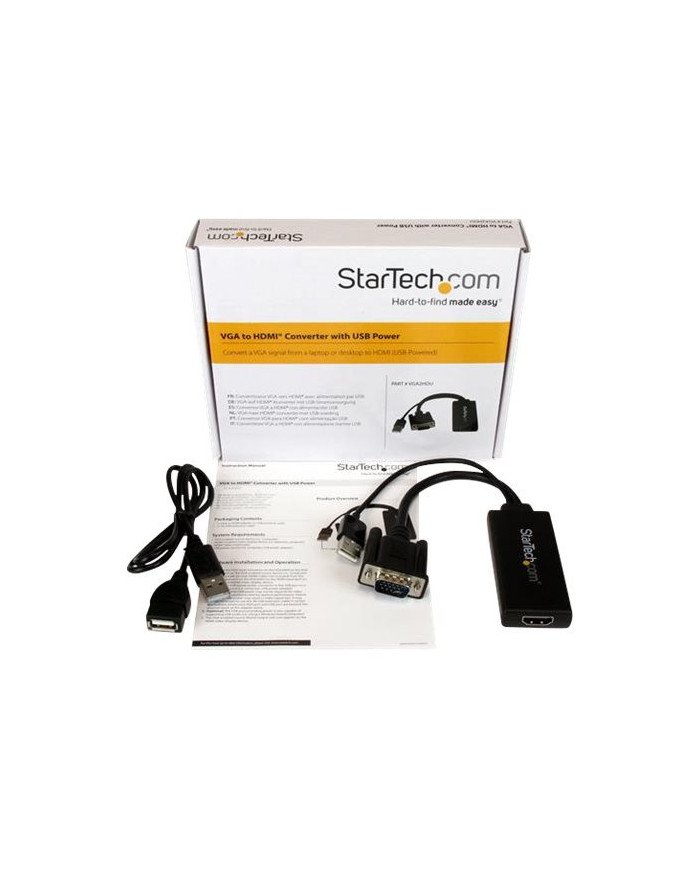 StarTechcom VGA to HDMI Adapter with USB Audio  VGA to HDMI Converte