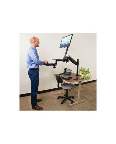 Tripp Lite Sit Stand Desktop Workstation Adjustable Standing Desk w C