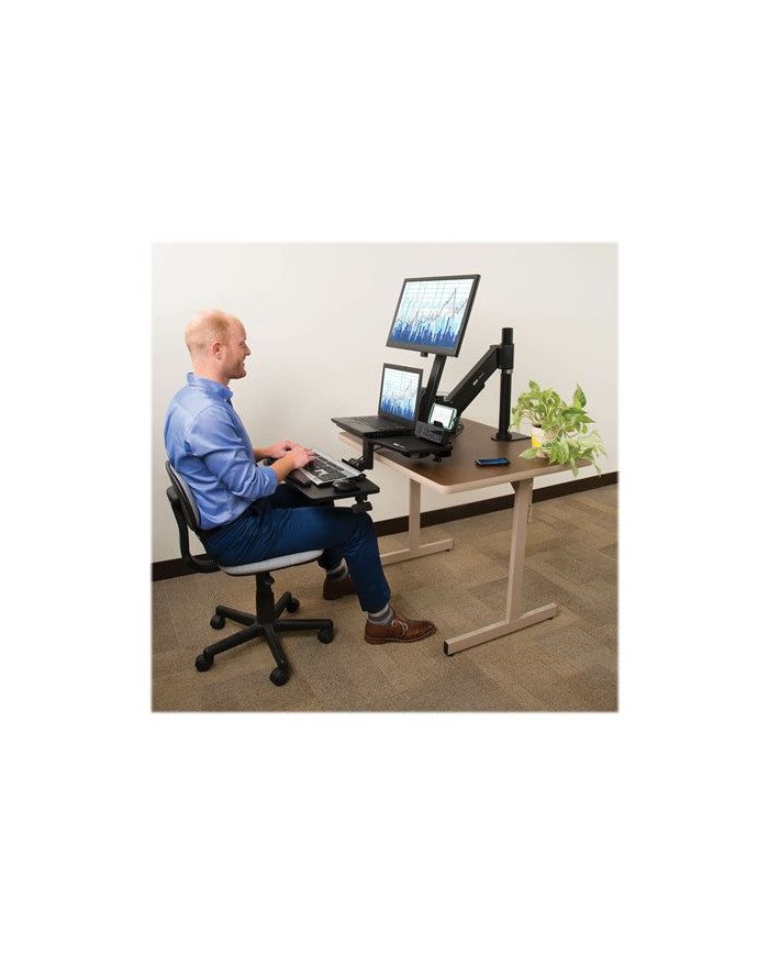 Tripp Lite Sit Stand Desktop Workstation Adjustable Standing Desk w C