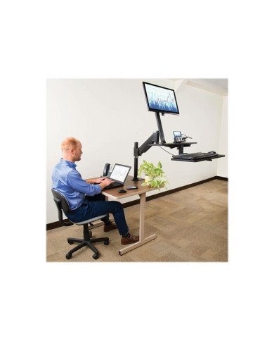 Tripp Lite Sit Stand Desktop Workstation Adjustable Standing Desk w C