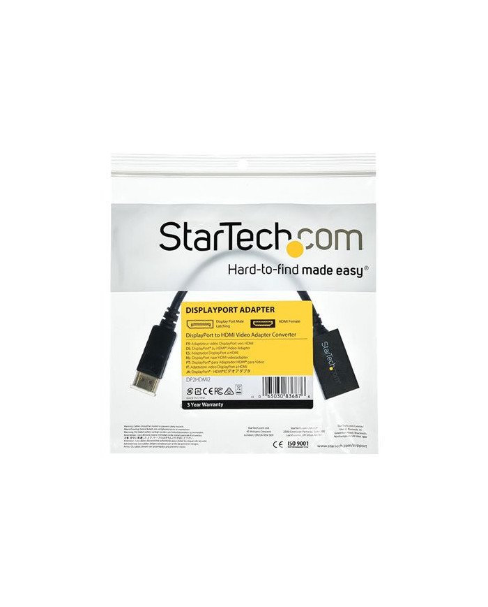StarTechcom DisplayPort to HDMI Adapter  1920x1200  HDMI Video Conv