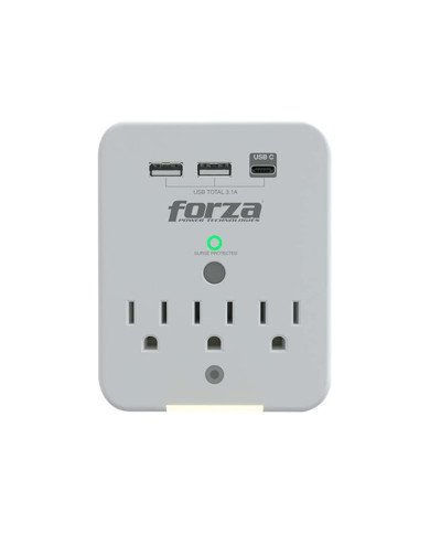 Forza FWT331USBC  Surge protector wall mountable  AC 125 V  1875