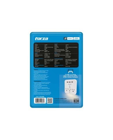 Forza FWT331USBC  Surge protector wall mountable  AC 125 V  1875