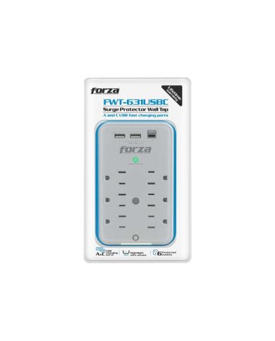 Forza FWT631USBC  Surge protector wall mountable  AC 125 V  1875