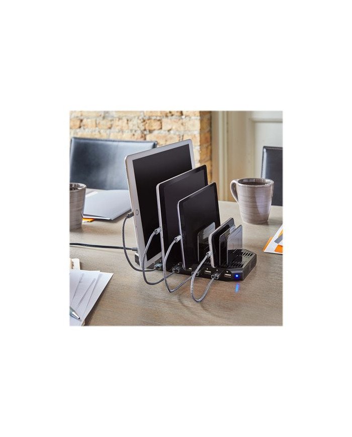 Tripp Lite 10Port USB Charging Station Hub w Adjustable Storage Table