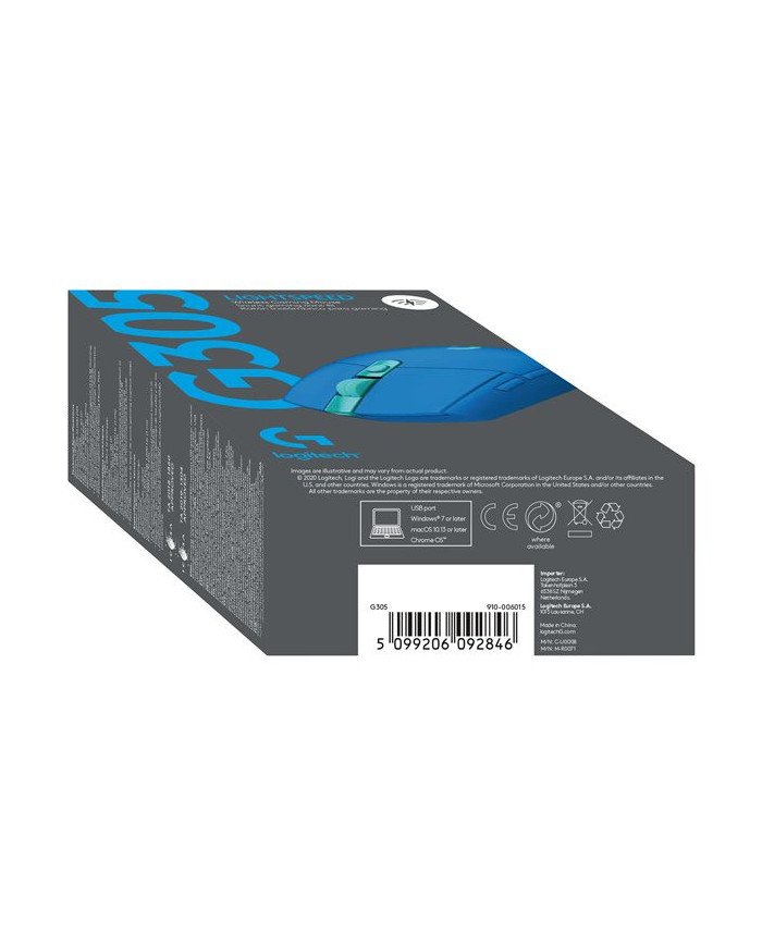 Logitech G G305  Mouse  optical  6 buttons  wireless  LIGHTSPEED 