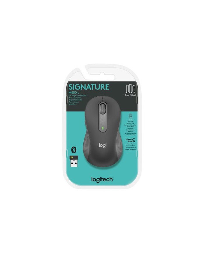 Logitech Signature M650 L  Mouse  full size  righthanded  wireles