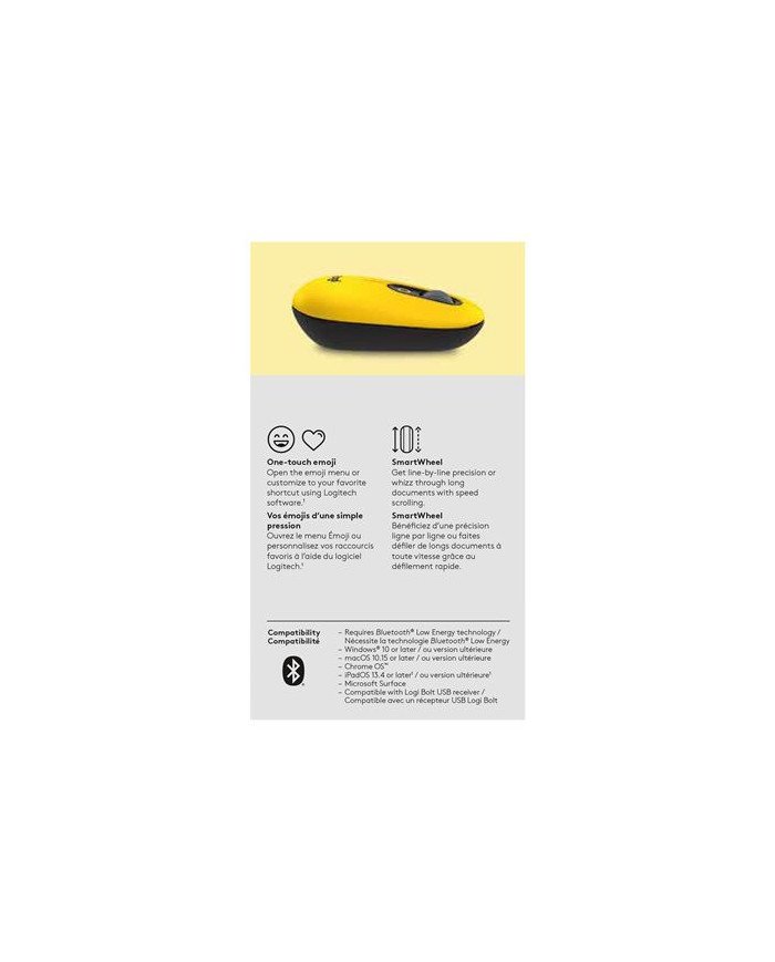 Logitech POP  Mouse  customizable emoji  optical  4 buttons  wire