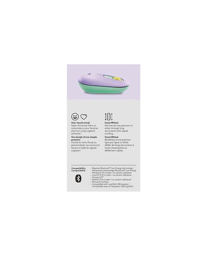 Logitech POP  Mouse  compact  optical  4 buttons  wireless  Blue