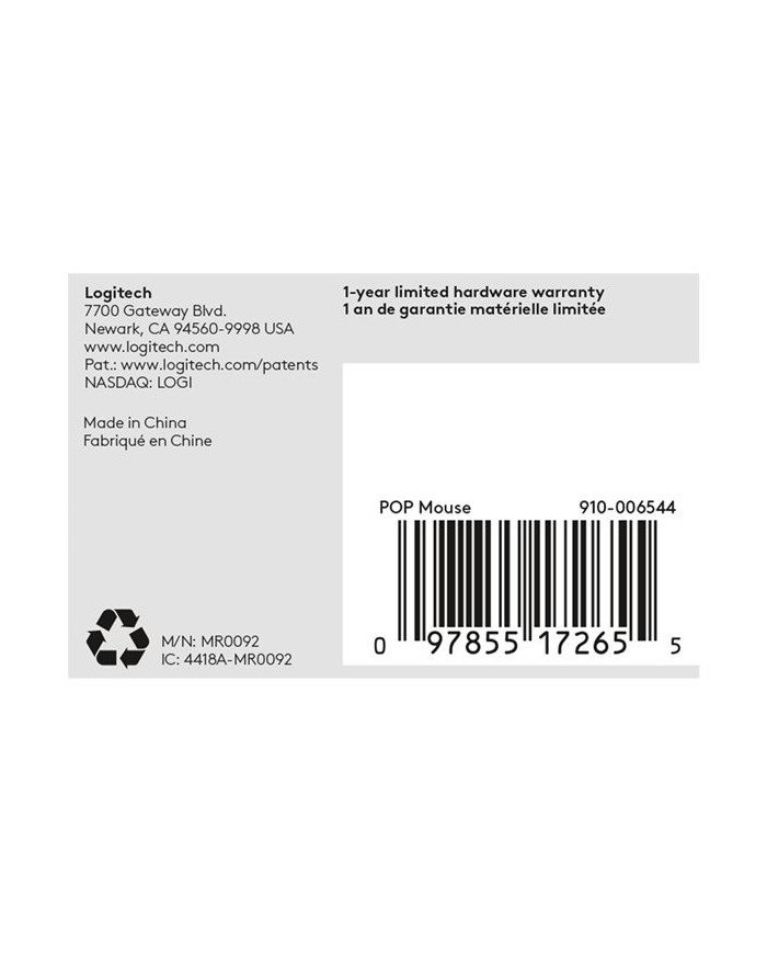 Logitech POP  Mouse  compact  optical  4 buttons  wireless  Blue