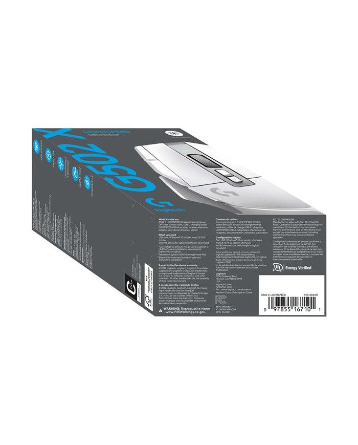 Logitech G G502 X LIGHTSPEED  Mouse  optical  wireless  LIGHTSPEED