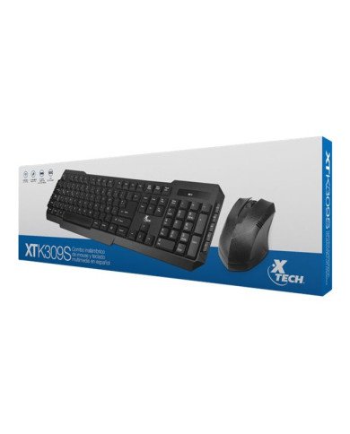 Xtech XTK309S  Keyboard and mouse set  wireless  24 GHz  QWERTY 